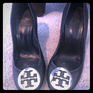 Leather Tory Burch wedges